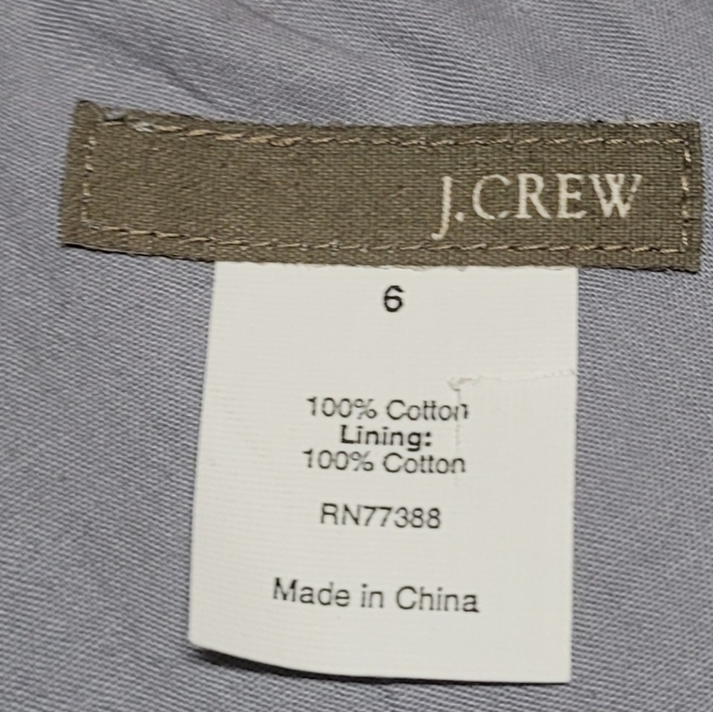 J. Crew Y2K Vintage Gray Cotton White Paisley Floral Sleeveless Mini Dress 6 - Picture 9 of 9